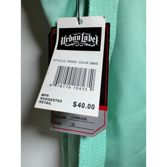 Urban Label Men’s Shorts Sz 38 Grunge Skater Y2K Shamrock Green New With Tags - Picture 3 of 11